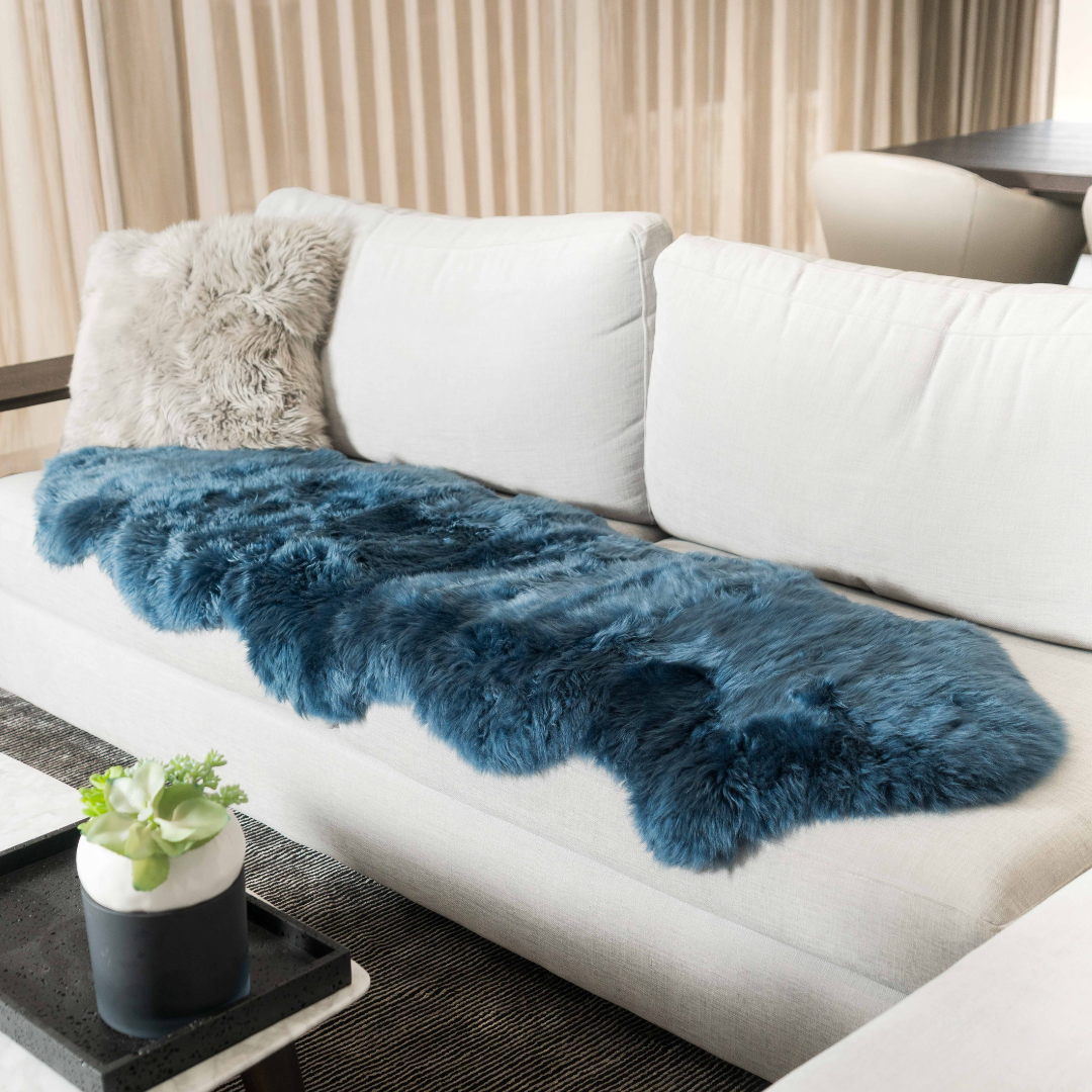 Sheepskin Rug - Double - Navy