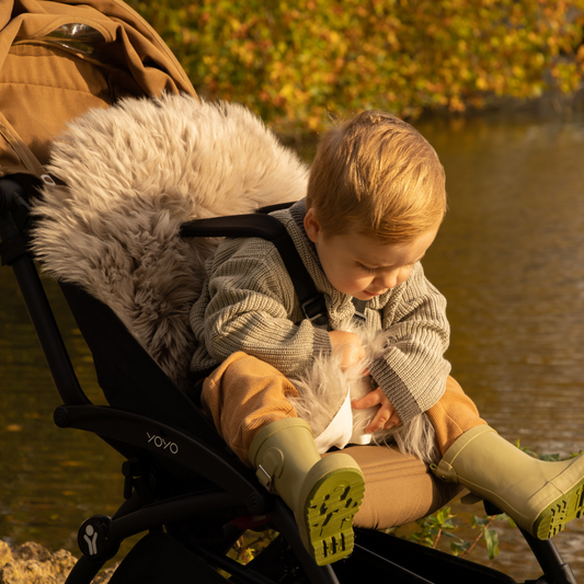 Midi Lambskin Pram Liner - Taupe