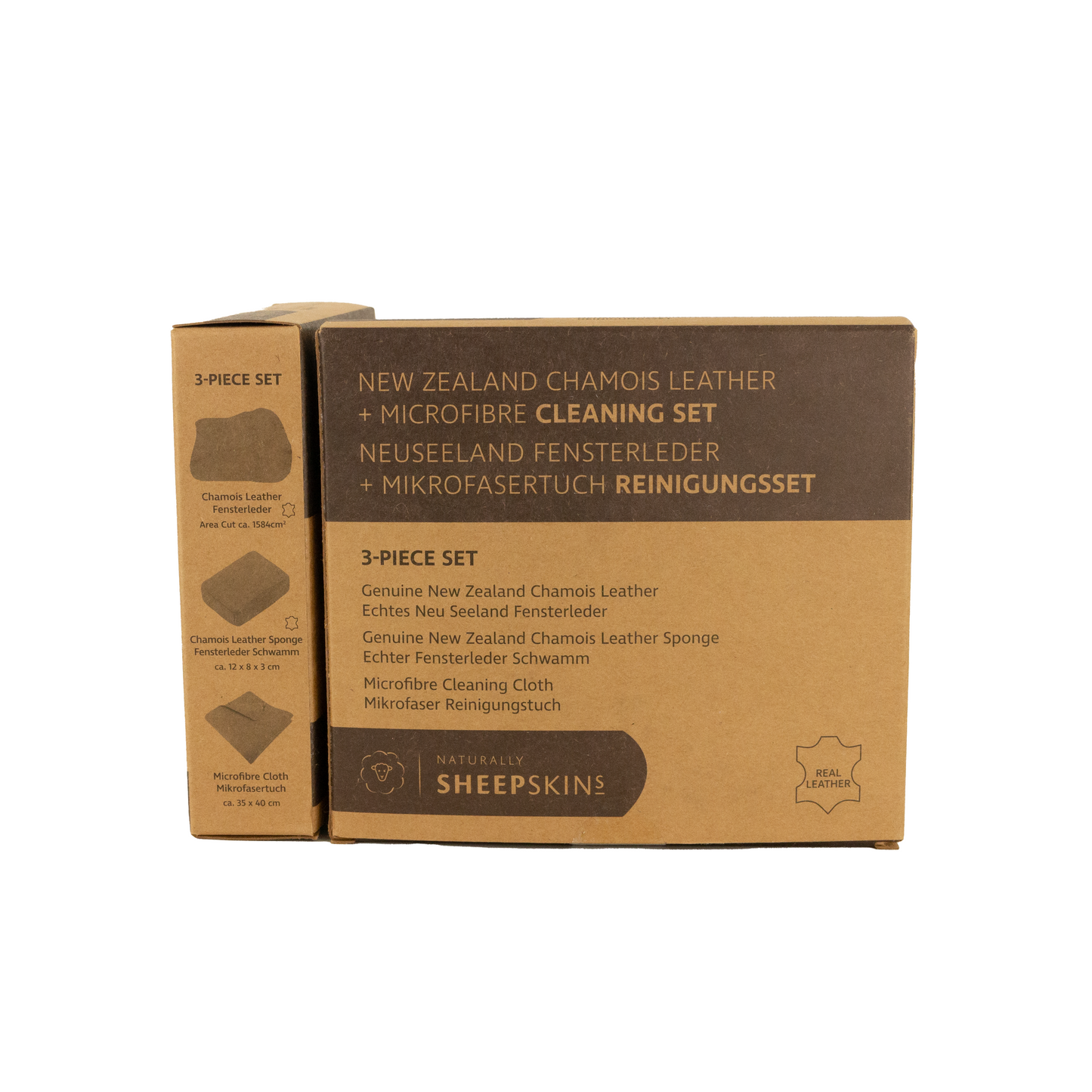 New Zealand Chamois Leather & Microfibre Cleaning Set (3 piece)