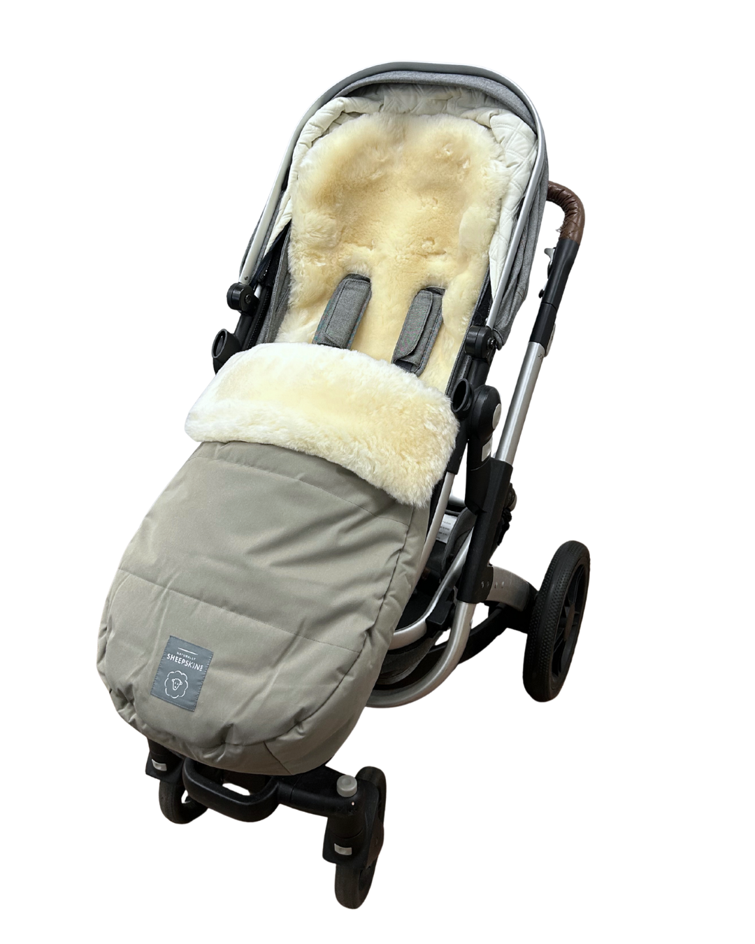 Weatherproof 2-in-1 Lambskin Pram Liner Footmuff (Universal Fit)