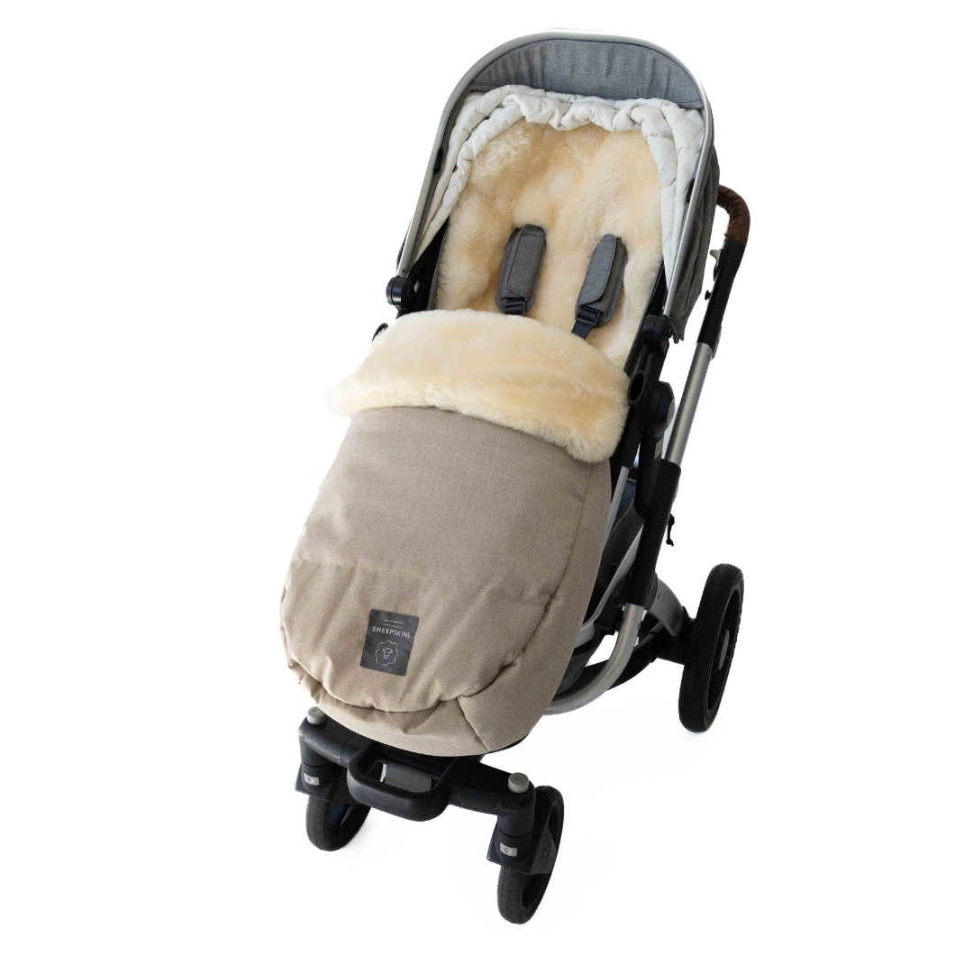 Weatherproof 2-in-1 Lambskin Pram Liner Footmuff (Universal Fit)
