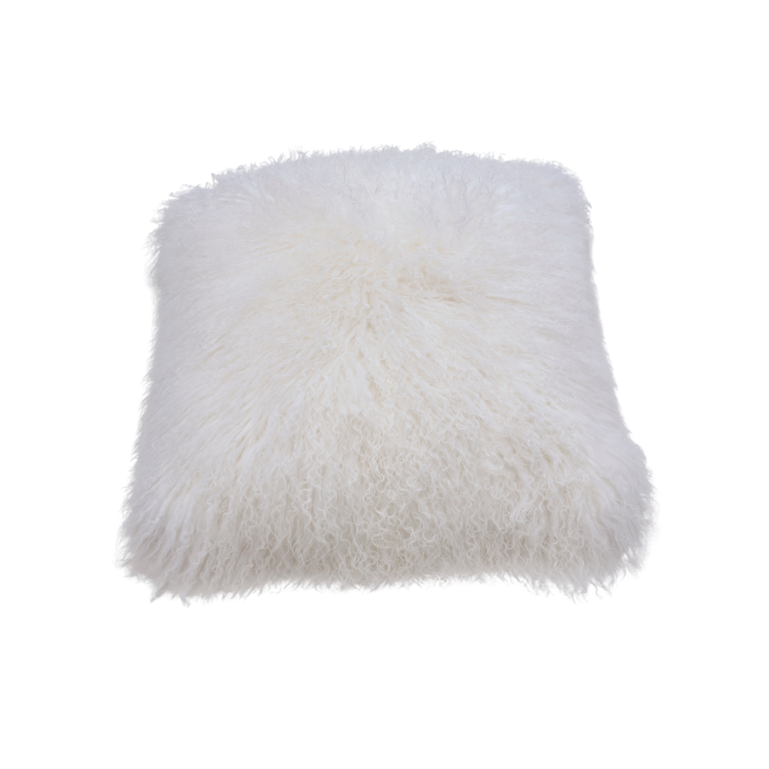 Mongolian Sheepskin Cushion Cover - Ivory