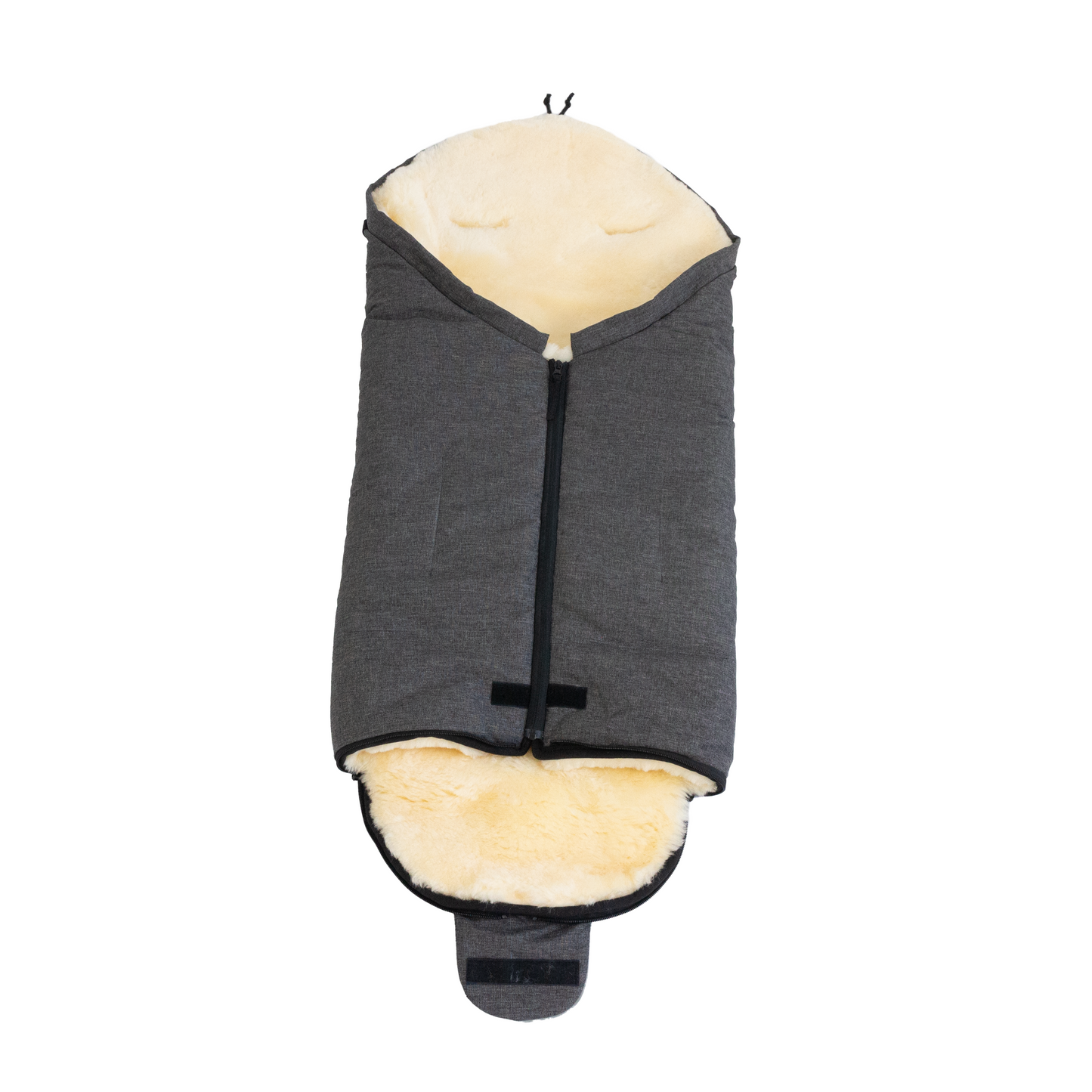 Sheepskin Footmuff - Linear Charcoal +  Natural