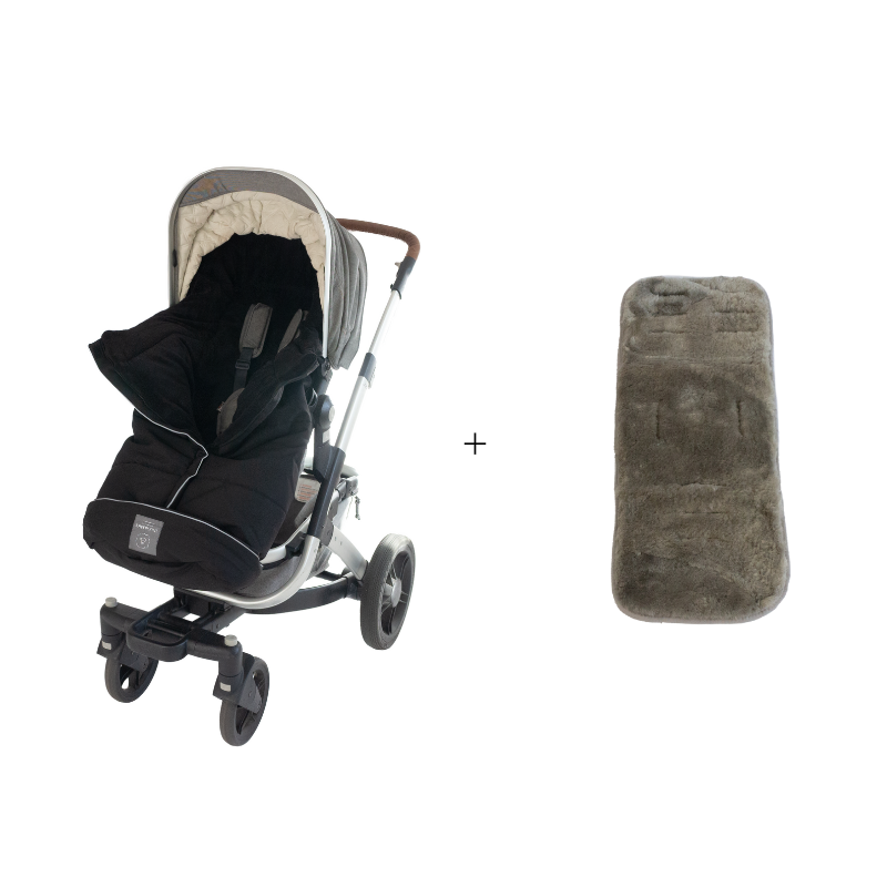 Combi Footmuff - Grey + Black