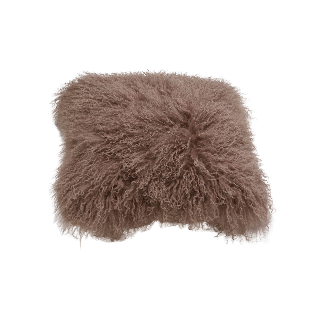 Mongolian Sheepskin Cushion Cover - Mocha