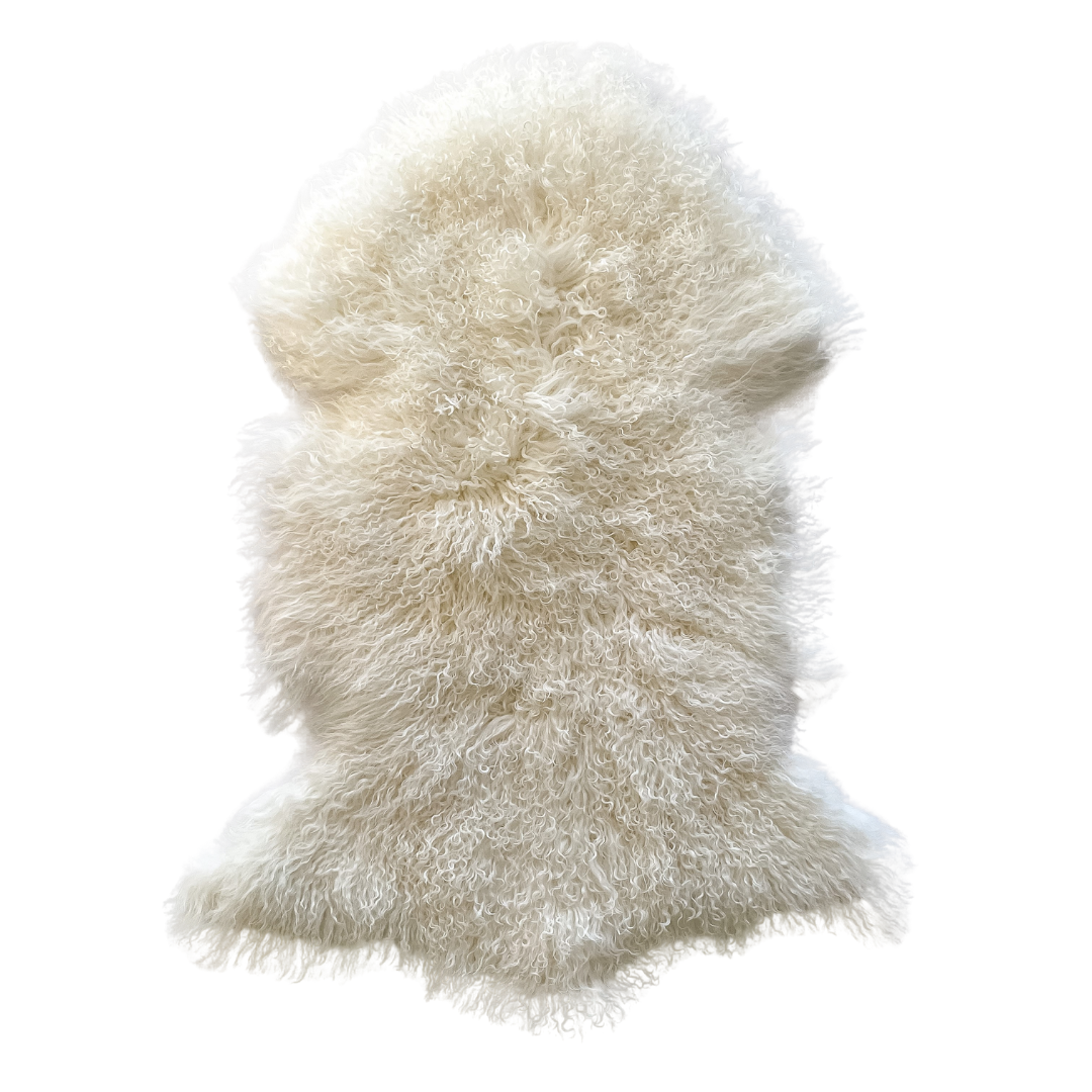 Mongolian Sheepskin Rug - Ivory