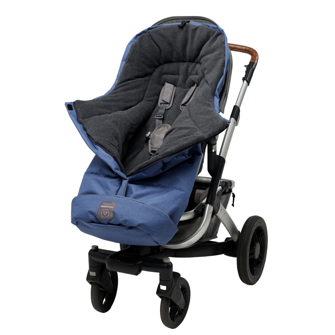 Fleece Footmuff - Linear Blue
