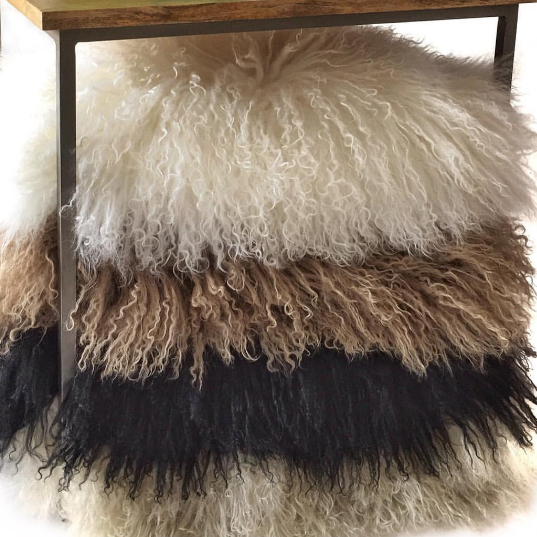 Mongolian Sheepskin Cushion Covers