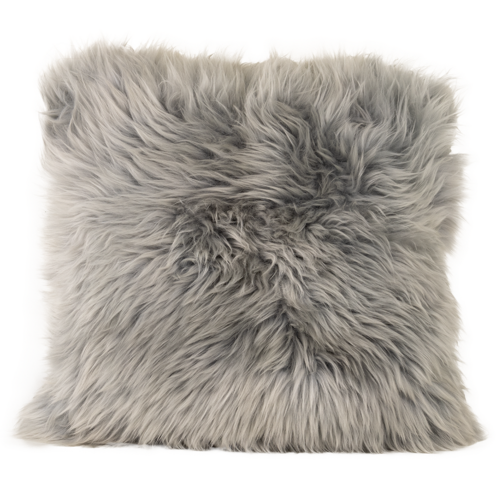 Sheepskin Cushion Cover - Grey
