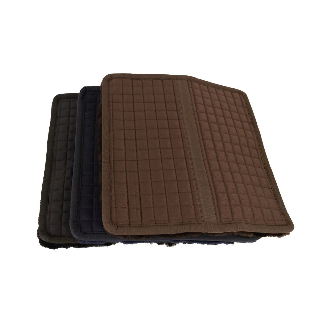 Quilted poly-cotton lining in Brown, Navy and Black