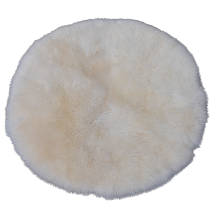 Round Long Wool Sheepskin Rug (100cm)