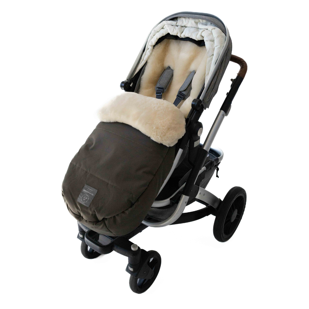 Weatherproof Sheepskin Footmuff. Lambskin Pram Liner Naturally Sheepskins