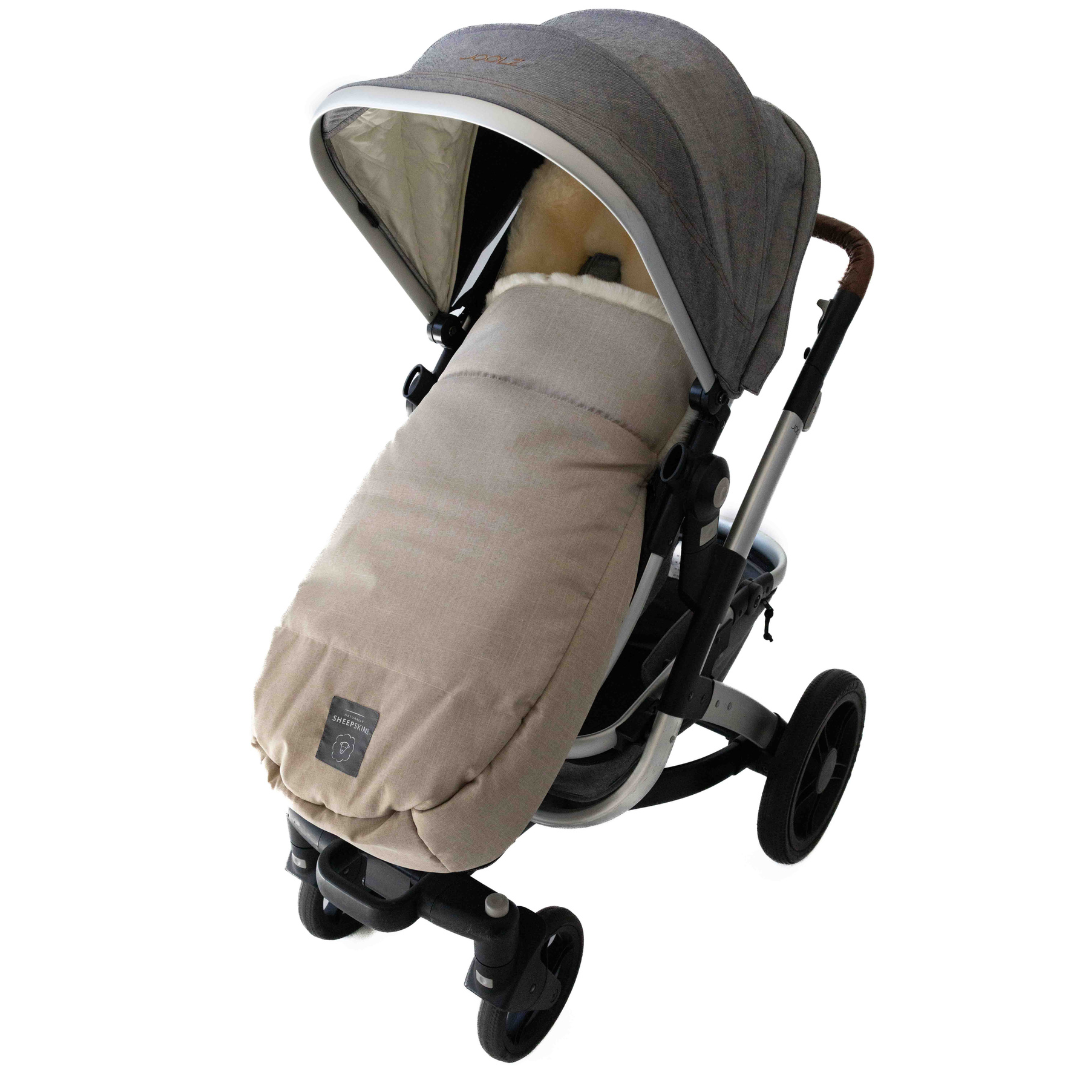 Weatherproof Sheepskin Footmuff. Lambskin Pram Liner Naturally Sheepskins