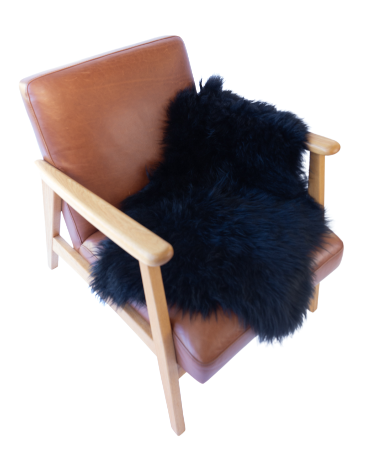 Sheepskin Throw Rug - Black