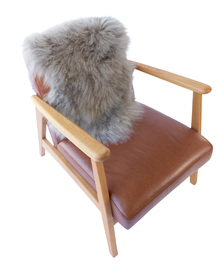 Sheepskin Throw Rug - Grey