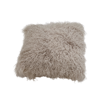 Mongolian Sheepskin Cushion Cover - Grey