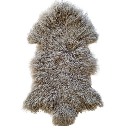 Mongolian Sheepskin Rug - Grey